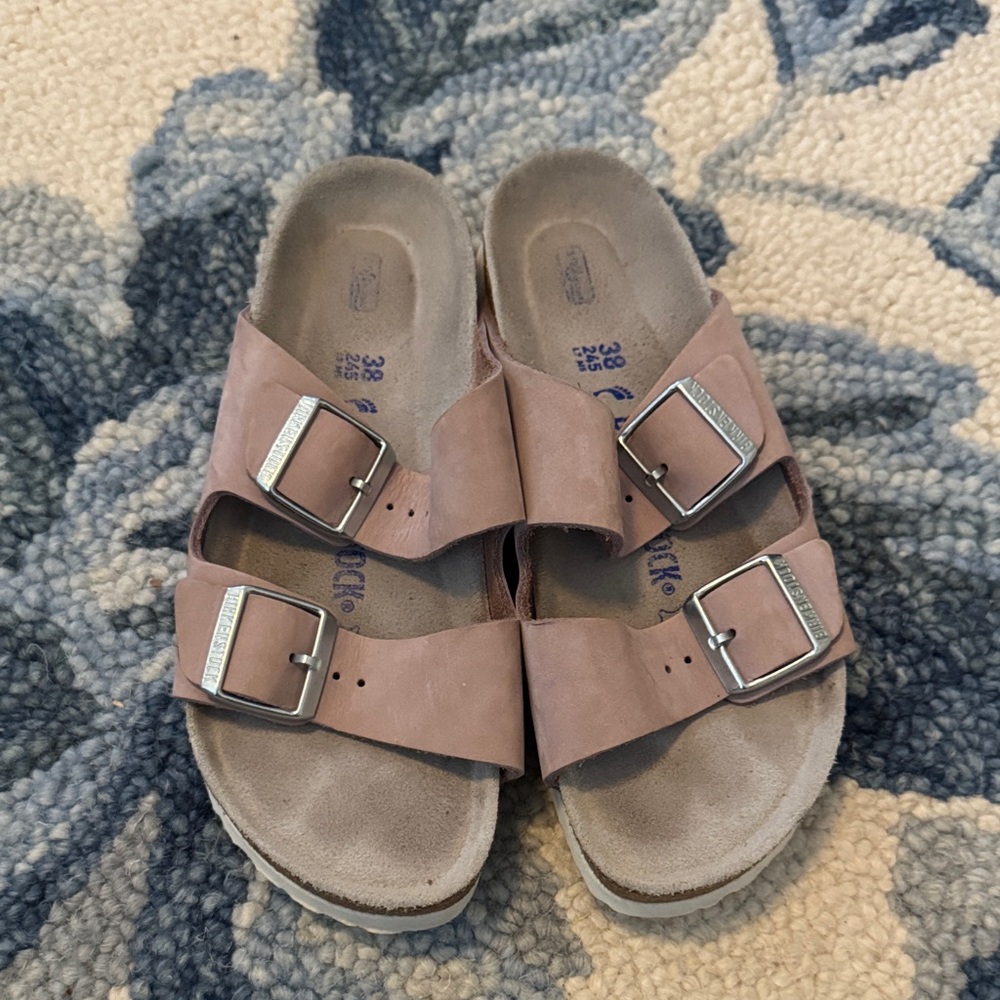 Birkenstock Purple Sandals with Silver Buckles